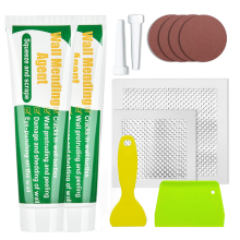 Muurreparatieset - Gipsplaatset - Veilig reparatiemiddel voor pleisterwerk, plafonds en gipsplaten - Droge plamuur