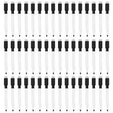 Magnetische whiteboardstift, uitwisbare marker, verpakking van 48 markers, droog uitwisbare marker met gumdop, zwart