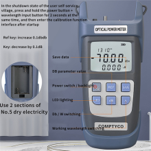 Draagbare optische vermogensmeter, glasvezeltester, dempingstest met FC/SC-adapter (OPM -70 -+10DBm)