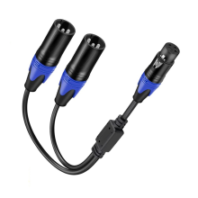 XLR-splitterkabel, 1 vrouwelijk naar 2 mannelijke Y-kabel, gebalanceerde microfoonkabel, audioadapter, 1-pack