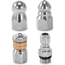 Rioolsproeier voor hogedrukreiniger, tips voor het reinigen van afvoeren, draaibare knopneus met 1/4 inch snelkoppeling, 5000 PSI