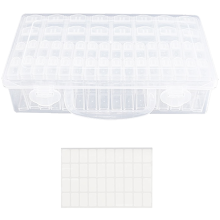 Opbergdoos met 48 compartimenten, doorzichtige kralenorganizer, kleine verwijderbare container met deksel voor kralen