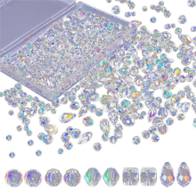 600 stuks glazen kralen voor het maken van sieraden, kristal met container, bulk, DIY ketting, armband, oorbellen