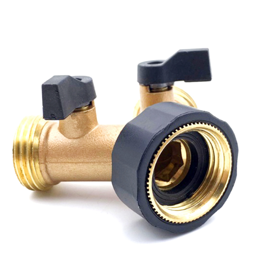 Tuinslangsplitter 2-weg zware messing aansluiting kraansplitter, Y-kleppen met extra rubberen ring 2