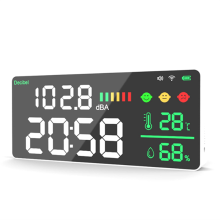 TUYA Wifi Digitale Decibel Geluidsmeter Wandmontage Slimme Ruistester Temperatuur- en Vochtigheidsmonitor LED Groot Scherm