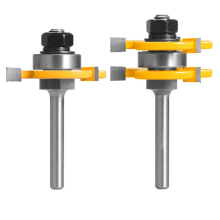 2 stuks 6 mm schachtverbinding freesset messing en groef T-sleuf frees voor houtbewerking snijgereedschap