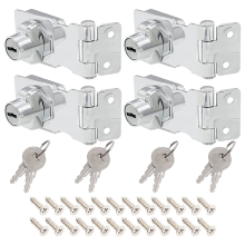 4 stuks sleutelbare hasp-sloten 2,5 inch draaiknop-vergrendeling hasp, metalen veiligheidssloten verschillend