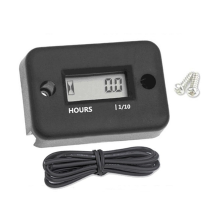 Waterdichte LCD-scherm digitale urenteller inductieve timer voor fiets, motorfiets, ATV, sneeuwscooter, motor, zwart