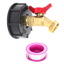 275-330 Gallon IBC Tote Tank Adapter, IBC-fittingen, S60 X 6 grove draad + tuinslangklepkraan
