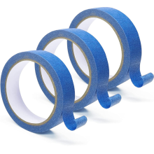 3 rollen blauwe schilderstape, multi-medium klevende verftape, veilige muurverf, randafwerking - 2,5 cm x 20 meter