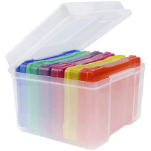 5x7 inch foto-opbergdoos, organizer, fotocontainers, veelkleurige plastic knutseldoos