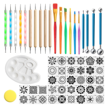 Mandala Dotting Tools Kunstbenodigdheden Rock Dot Stencils voor Schilderen Gereedschapsset Knutselpakketten Nagelkunst Tekenen