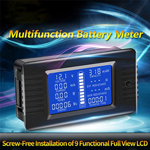 DC-batterijmonitor, vermogensmeter, ampèremeter, digitale 0-200V shunt, 100A multimeter, voltmeter, capaciteitstester 1
