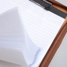 Leren portfoliomap met rits voor dames/heren, zakelijk notitieboek, conferentienotitieblok bruin