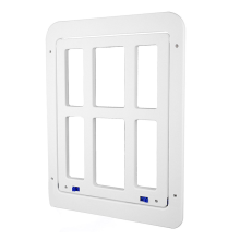 Hondenhordeur 34x44 cm met magnetische klep, afsluitbaar voor deuren, ramen en veranda's - Wit