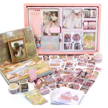 Esthetische plakboek-journalingset, vintage olieverfschilderij B6-notitieboek, plakboekbenodigdheden, kunststickers, B