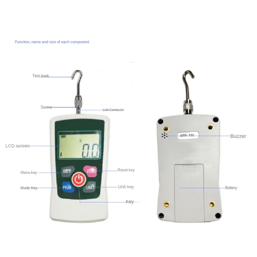 Kleine digitale duw-trekkrachtmeter Draagbare dynamometer - 2-500N Tester Kilogram 1