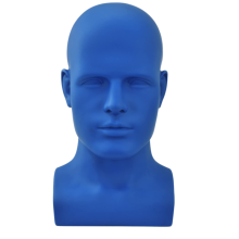 Mannequinhoofd, professionele mannequin voor displaypruiken, hoeden en koptelefoonstandaard (matblauw)