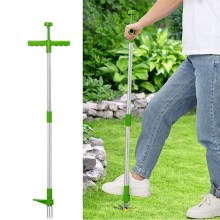 Onkruidtrekker, staande onkruidverdelger, handmatig onkruid verwijderen met lange steel, zware tuin voor