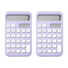 2 stuks bureaurekenmachine, basis 12-cijferige zakrekenmachines, desktop met LCD-scherm voor kantoor en school