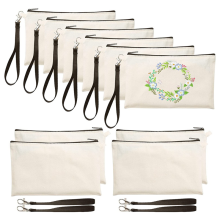 10 stuks sublimatie lege pennenetui DIY knutseltassen canvas potlood make-up tas cosmetica