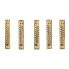 5 stuks middelgrote houten thermometer, glazen thermometer en huishoudthermometer
