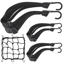 3 stuks motorhelmtouw, hoge intrekbare zwarte bagagenet, elastische band met bagagenet