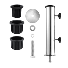 Parasolpaalbevestigingsset, buisvormige houder voor buitenparasol, buisvormige houder voor buiten, voor tuin, balkon