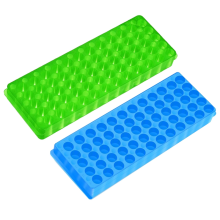 4-delig dubbelzijdig centrifugebuisrek van kunststof met 60 gaten, 0,5 ml, 1,5 ml/2 ml EP-plank