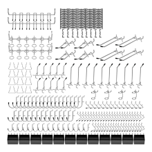Set van 278 stuks Peg Board-accessoireshaken voor het organiseren van diverse gereedschappen, 1/8 en 1/4 inch, ophangbaar