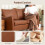 Homcom (Brown) HOMCOM Modern 2 Seater Sofa, PU Leather Upholstered Loveseat Settee 2