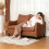 Homcom (Brown) HOMCOM Modern 2 Seater Sofa, PU Leather Upholstered Loveseat Settee 4