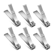 Teennagelknippers met rechte rand van roestvrij staal voor mannen en vrouwen, dikke nagels, 6 stuks