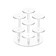 Kerstversiering displaystandaard 7 kolommen acryl transparant voor cupcakes en sieraden