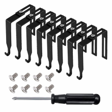 Universele scheidingswandhangerset voor cabines, metalen zwarte haken, deurspiegel, wand, 8 stuks