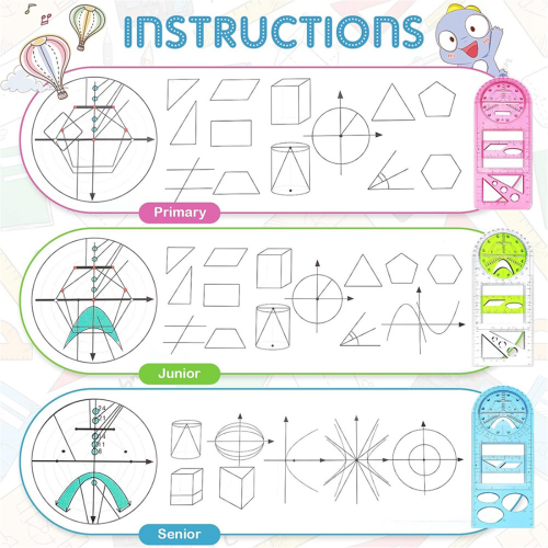 Multifunctionele geometrische liniaal tekentool voor het schoolkantoor van studenten 2