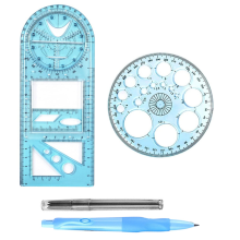 Multifunctionele geometrische liniaal, tekensjabloon, meetinstrument, conceptlinialen voor schoolkantoor met potlood