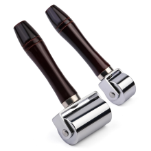 26mm+60mm leren randroller, houten handvat, rollende ambachtelijke naadroller voor