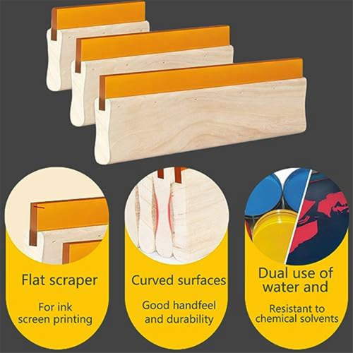 Zeefdrukrakel voor textiel, handgemaakte set, 6 stuks 2