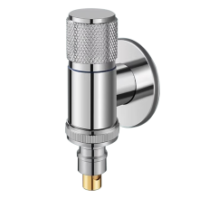 Automatische waterstopkraan voor wasmachine, massief messing, enkele koude wandgemonteerde afvoerbak, zilver