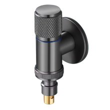 Automatische waterstopkraan voor wasmachine, massief messing, enkele koude wandafvoer, grijs