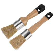 2-pack krijtverfkwast en waskwast voor meubels, herbruikbaar, plat en rond