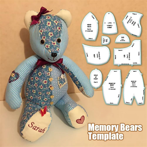 Memory Bear Template Liniaalset, 10-delige set geschikt voor 10-inch 2