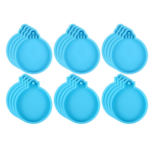 24 stuks harsmallen, 2 stijlen, ronde siliconen epoxy gietmal met touw, kerstversieringsmal (blauw)