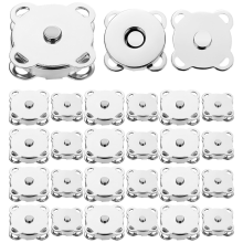 30 stuks magnetische knopen, 14 mm/18 mm knopen voor tassen, zilveren metalen pruimknopen
