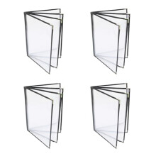 4 stuks menukaarten, omslagen 8,5 x 11 inch, houder voor 4 pagina's en 8 pagina's, restaurant voor A4-papier, boek