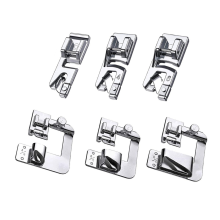 6 stuks gerolde naaivoet, brede voetset, smalle zoomset voor de meeste lage naaimachines