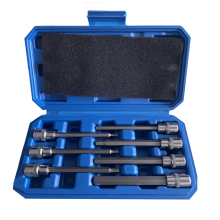 Extra lange zeskantbitdoppenset 7-delig H3-H10 -V 3/8 inch aandrijving 110 mm lengte