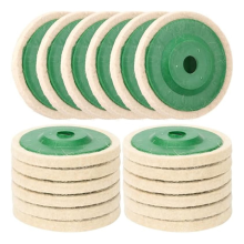 18 stuks ronde wolvilt schijfpads van 4 inch, voor 100 haakse slijper, polijstbuffer, boringdiameter groen