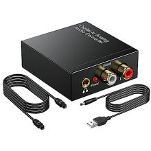192 kHz digitaal naar analoog audioconverter, optische Toslink 3,5 mm-adapter voor PS 4 HD DVD-thuisbioscoopsysteem